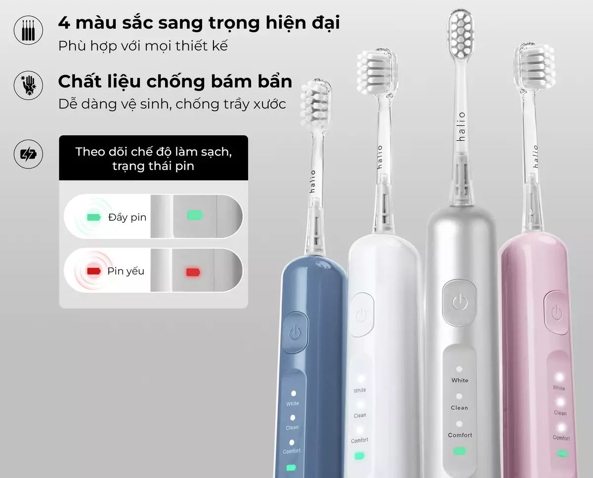 Bàn chải điện Halio Wave Sonic Electric Toothbrush