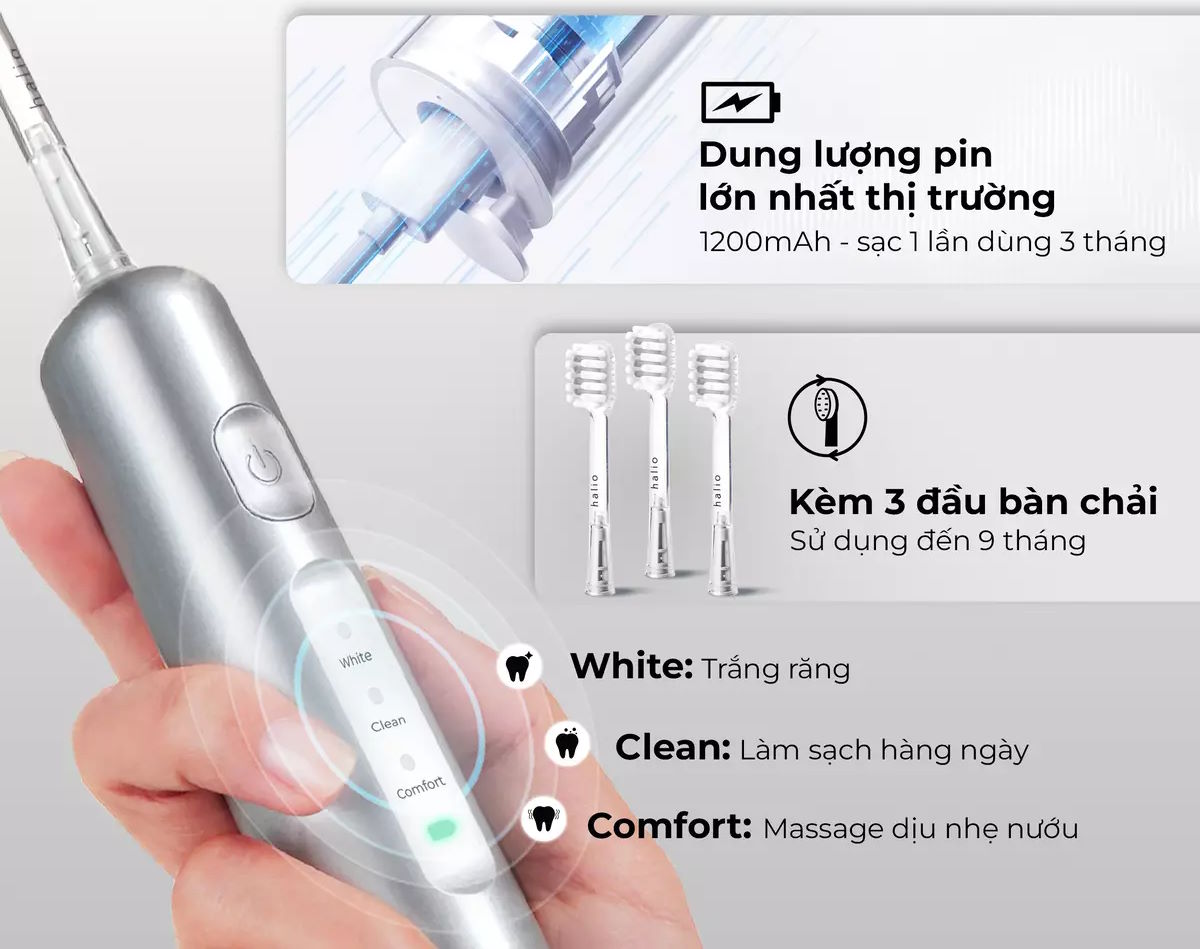 Bàn chải điện Halio
