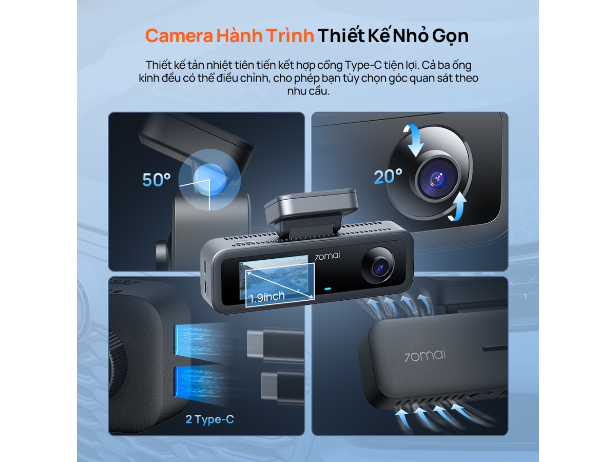 Combo camera hành trình 70mai T400-1