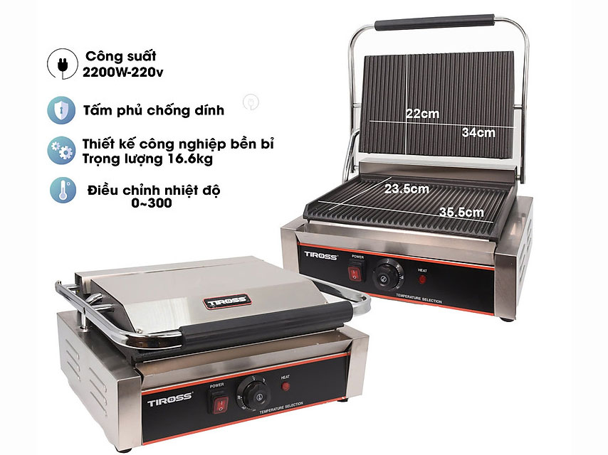 Kẹp nướng bánh mì Tiross TS9679G