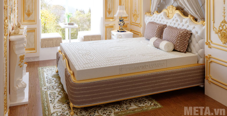 Nệm cao su thiên nhiên Kim Cương Luxury thiết kế trang nhã