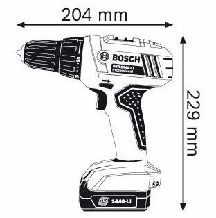 Kích thước của máy khoan pin Bosch GSR 1440 Li