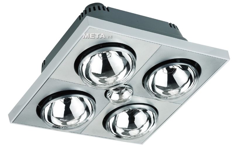 Đèn sưởi nhà tắm - Đèn sưởi hồng ngoại Hans 4 bóng (loại treo tường): có kích thước nhỏ gọn dễ dàng lắp đặt.