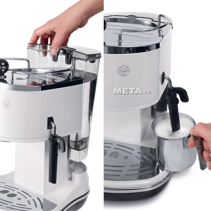 Máy pha cà phê Delonghi Pump Espresso ECO310.W có vòi đánh hơi.