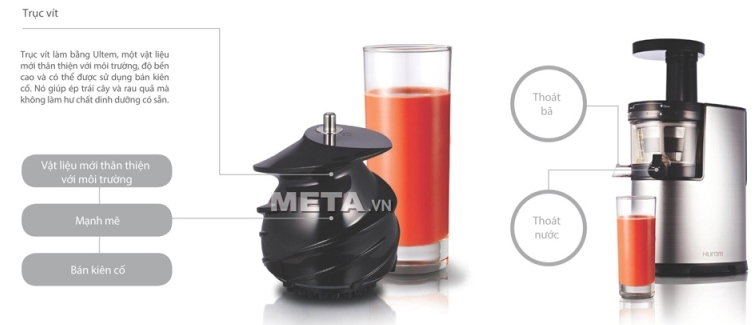 Máy ép Hurom HF-SBE06 sử dụng công nghệ vắt ép tốc độ chậm sẽ đảm bảo lượng dinh dưỡng được giữ nguyên vẹn Máy ép Hurom HF-SBE06 sử dụng công nghệ vắt ép tốc độ chậm sẽ đảm bảo lượng dinh dưỡng được giữ nguyên vẹn