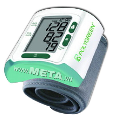 Máy đo huyết áp cổ tay điện tử tự động PolyGreen KP-6241-màu trắng