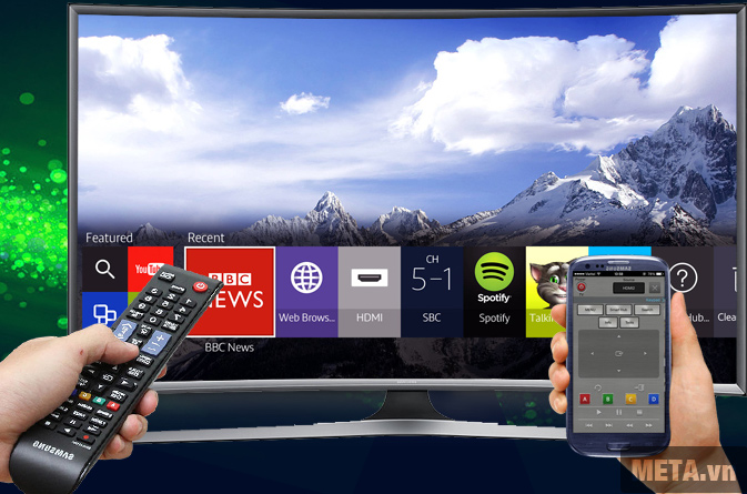 Tivi màn hình cong Samsung 55 inch Full HD UA55J6300 với giao diện internet tiên tiến.