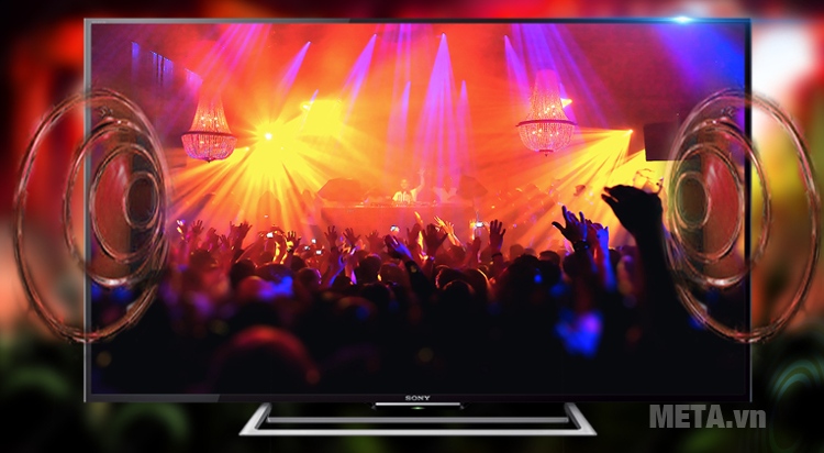 Hệ thống âm thanh của tivi Sony sống động với 2 loa hiện đại.
