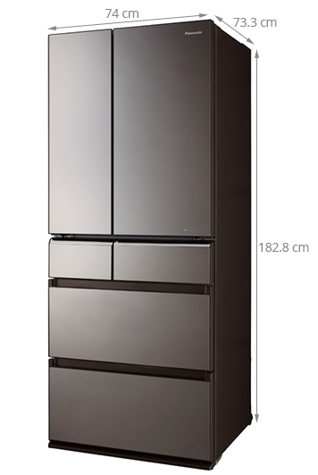 Kích thước của tủ lạnh side by side Panasonic NR-F610GT-X2.