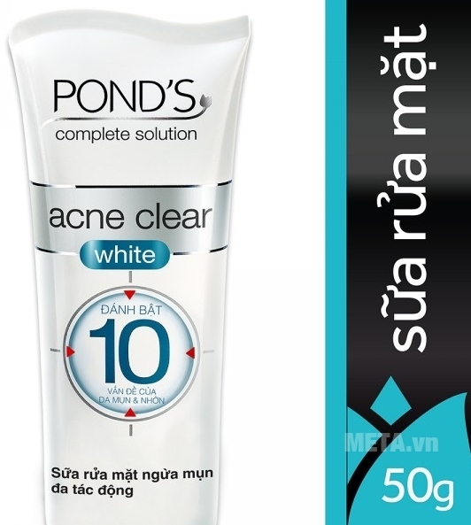 Sữa rửa mặt Pond's ngăn ngừa mụn đa tác động đánh bật 10 vấn đề của mụn.