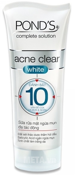Tuýp sữa rửa mặt Pond's trắng sáng da.