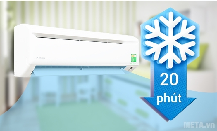 Điều hòa Daikin 1 chiều 9000BTU FTV25AXV1V/RV25AXV1V làm lạnh nhanh. Điều hòa Daikin 1 chiều 9000BTU FTV25AXV1V/RV25AXV1V làm lạnh nhanh.