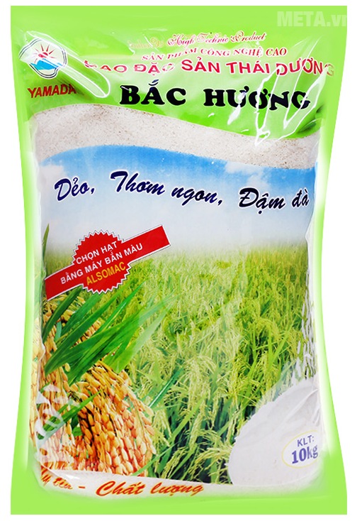 Gạo Bắc Hương Thái Dương 10kg đóng gói bao bì kín.