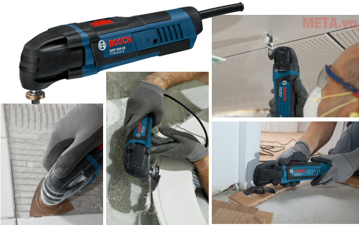 Máy cắt đa năng Bosch GOP 250 CE được ứng dụng trong nhiều công việc khác nhau Máy cắt đa năng Bosch GOP 250 CE được ứng dụng trong nhiều công việc khác nhau