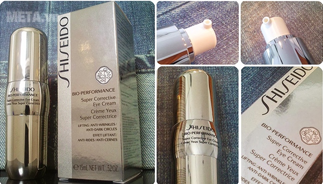 Kem chống lão hóa da vùng mắt Shiseido Bio-Performance Super Corrective Eye Cream 15ml với chất kem mỏng, nhẹ, thấm nhanh trên da.