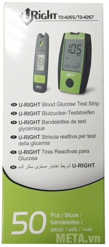 Que thử đường huyết Uright Que thử đường huyết Uright đóng gói rời thành từng chiếc, đảm bảo thời gian sử dụng lâu dài.
