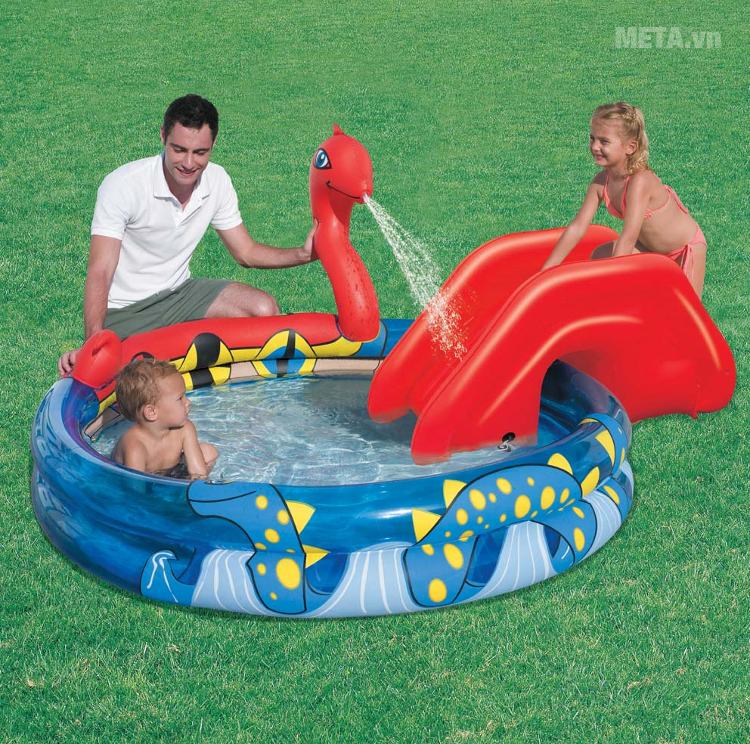 Bể phao cầu trượt hình con rắn Bestway 53033 giúp bé chơi đùa thỏa thích. Bể phao cầu trượt hình con rắn Bestway 53033 giúp bé chơi đùa thỏa thích.