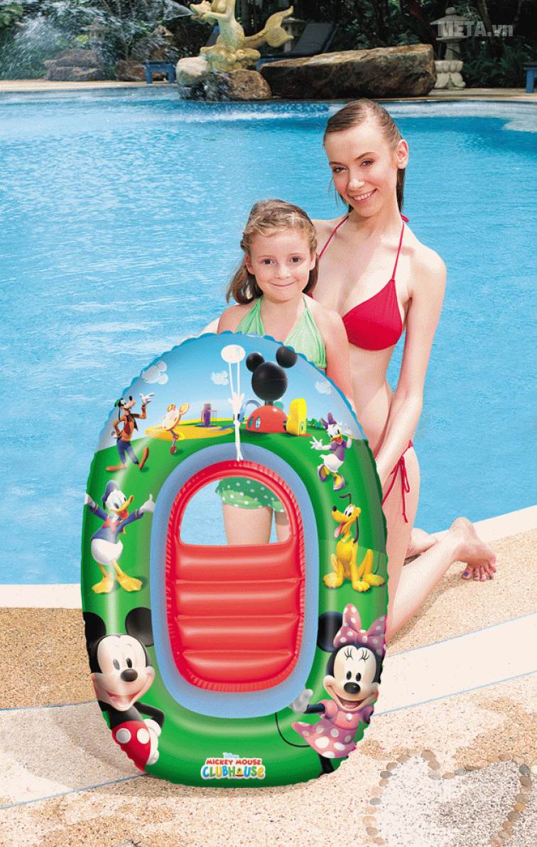Thuyền phao hình Micky Bestway 91003 in hình dễ thương, bắt mắt.