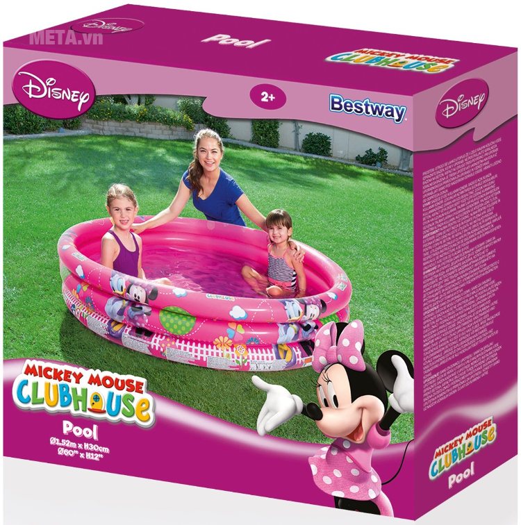 Bể phao bơi 3 tầng hình Micky Bestway 91036 có thể gấp gọn dễ  dàng.