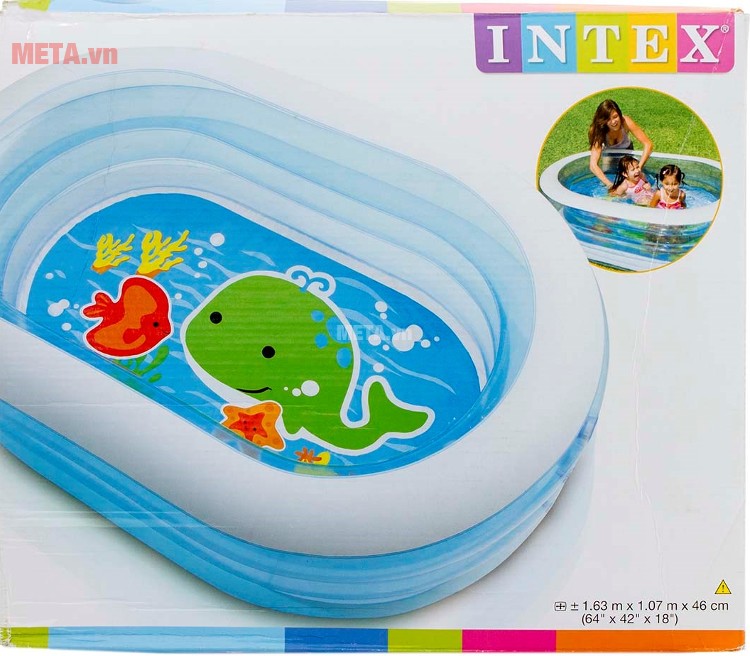 Bể bơi phao cho bé hình oval INTEX 57482 với thiết kế thành bể chắc chắn. Bể bơi phao cho bé hình oval INTEX 57482 với thiết kế thành bể chắc chắn.
