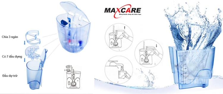 Cấu tạo của máy tăm nước sóng siêu âm Maxcare.