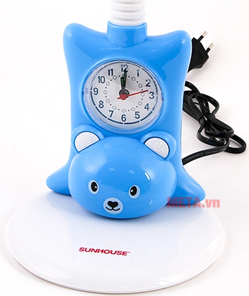 Đèn bàn Sunhouse SH-SL-10LEDB với đế đèn có thiết kế đồng hồ tiện dụng.
