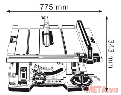 Kích thước của máy cưa bàn Bosch GTS 10 XC