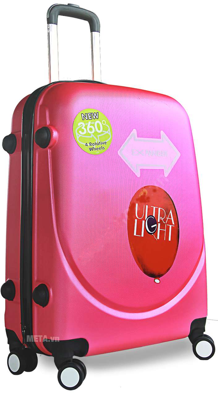 Vali nhựa ABS 360 20 inch màu hồng.