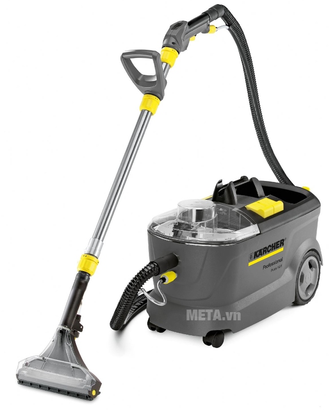 Máy giặt thảm Karcher PUZZI 10/1 EU di chuyển nhẹ nhàng hơn nhờ thiết kế bánh xe.