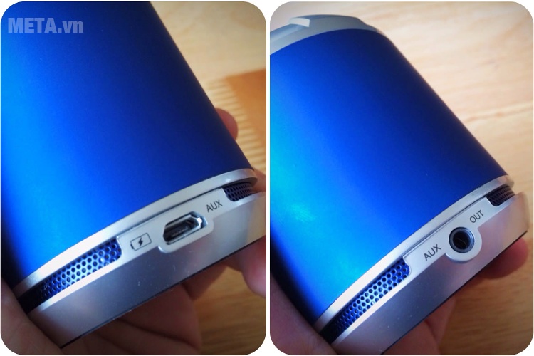 Loa Divoom Bluetune Solo với khe jack cắm.