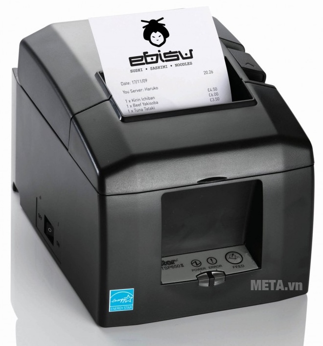Máy in hóa đơn Star TSP654II tự động cắt giấy.