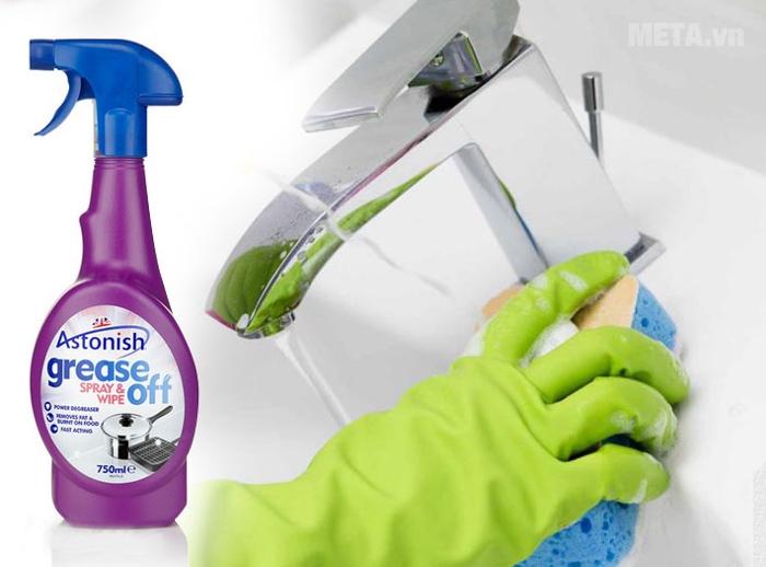Chất tẩy rửa dầu mỡ Astonish Grease Off 750ml làm sạch các chất bẩn và dầu mỡ nhanh chóng.