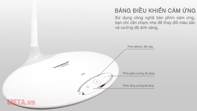 Đèn bàn Tiross TS1802 với thiết kế bảng điểu khiển thông minh.
