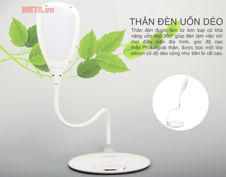 Đèn bàn Tiross TS1802 với thiết kế thân đèn có thể uốn dẻo dễ dàng.