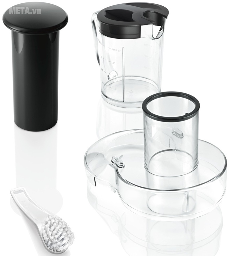  Máy ép trái cây Bosch MES25A0GB với phụ kiện đi kèm.