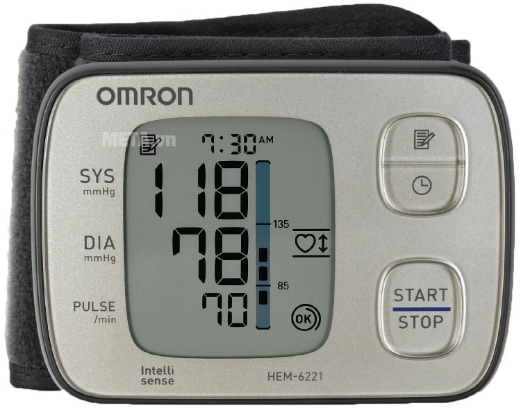 Máy đo huyết áp cổ tay Omron HEM 6221 có màn hình LCD Màn hình của máy đo huyết áp cổ tay