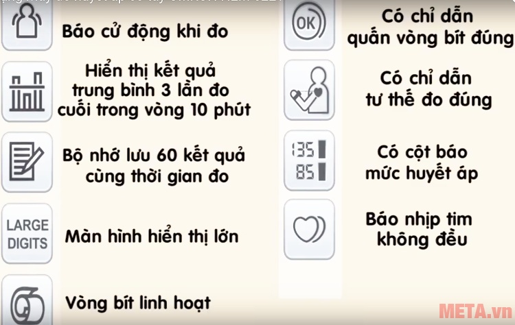 Máy đo huyết áp cổ tay Omron HEM 6221 tích hợp chế độ hiện đại. Máy đo huyết áp cổ tay Omron HEM 6221 tích hợp chế độ hiện đại.