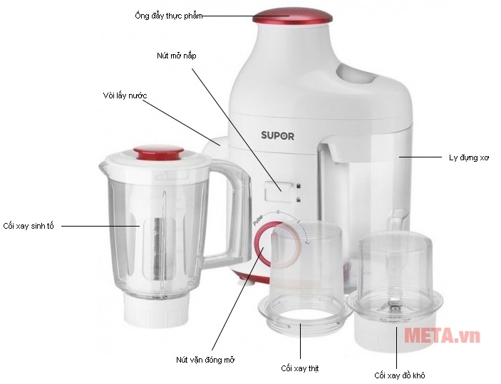 Cấu tạo của máy ép trái cây đa năng 4 trong 1 Supor ZQ40VN-250 