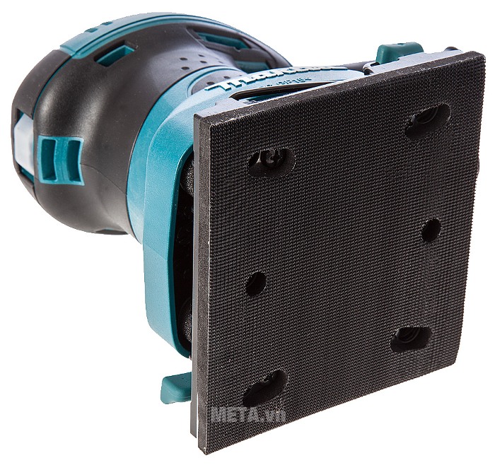 Máy chà nhám rung Makita BO4555 lắp giấy nhám nhanh.