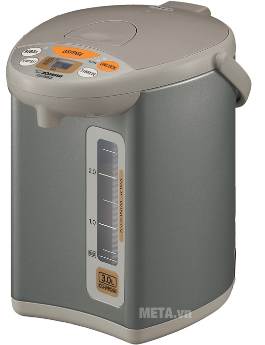 Bình thủy điện Zojirushi CD-WBQ30 3 lít có chức năng khóa an toàn tự động khóa vòi nước