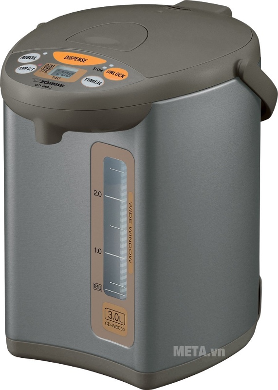 Bình thủy điện Zojirushi CD-WBQ30 có chế độ hẹn giờ tiết kiệm điện.