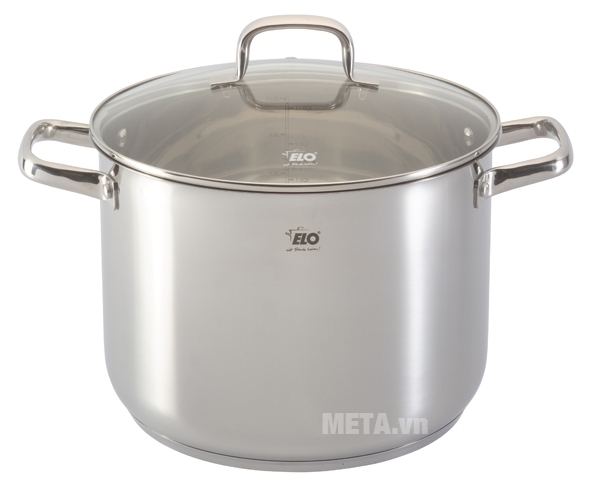 Nồi luộc gà Elo Oscar Stock Pot 28cm thiết kế lớp đáy dày giúp giữ nhiệt tốt.