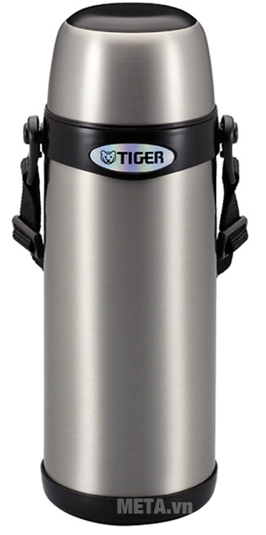 Bình giữ nhiệt lưỡng tính Tiger MBI-A100 màu inox viền đen.