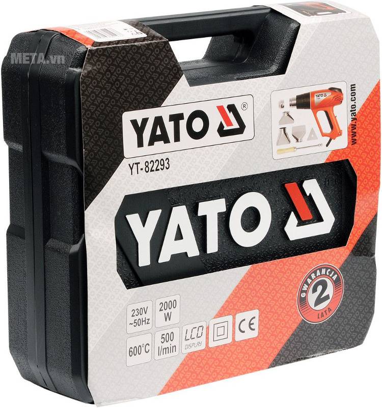 Máy phun hơi nóng Yato YT-82293 có vali đựng đi kèm.