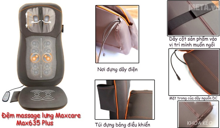 Đệm massage đa năng Maxcare Max-635 Plus dễ dàng điều chỉnh các chương trình thông qua bảng điều khiển.