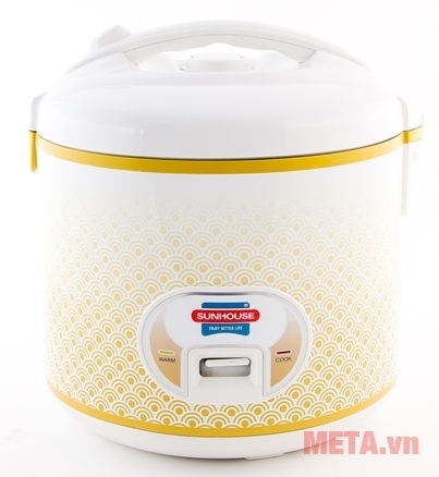 Nồi cơm điện Sunhouse SH830 có vỏ ngoài bằng nhựa cách nhiệt, cách điện an toàn.