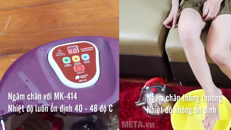 Bồn massage chân Buheung MK-414 giữ nhiệt độ nước ổn định.