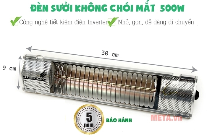 Đèn sưởi nhà tắm không chói mắt Heizen HEIT-5 bảo hành 5 năm