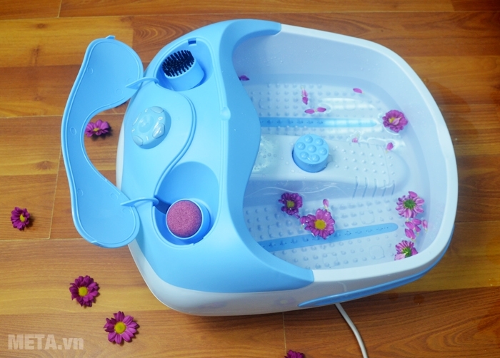 Bồn massage chân Lanaform Bubble Footcare có chỗ để đầu massage.