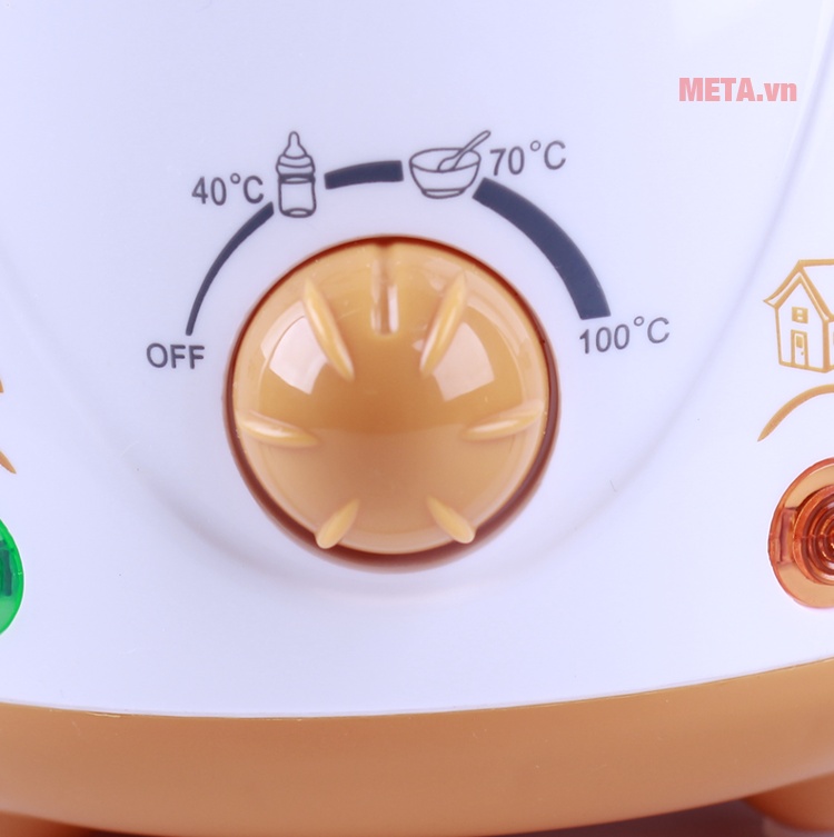 Máy hâm sữa cao cấp Fatzbaby FB3008SL với thiết kế núm xoay điều khiển chế độ.